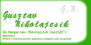 gusztav mikolajcsik business card